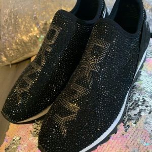 DKNY Annie Bling signature Logo Designer Sneakers Never worn.
